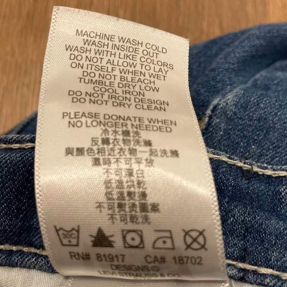 Girls Size 12 Levi’s 711 Skinny Red Tab Blue Jeans